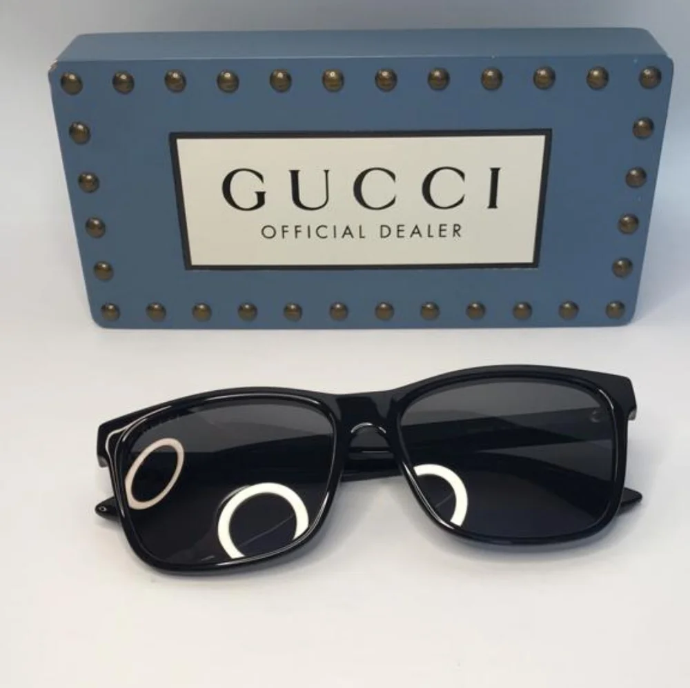 Authentic New Gucci Logo GG0746SA Sunglasses001 - Black - Grey